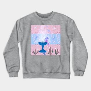 Fountain and a Bird Crewneck Sweatshirt